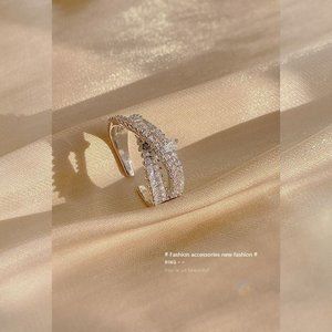 Silver rhinestone ring